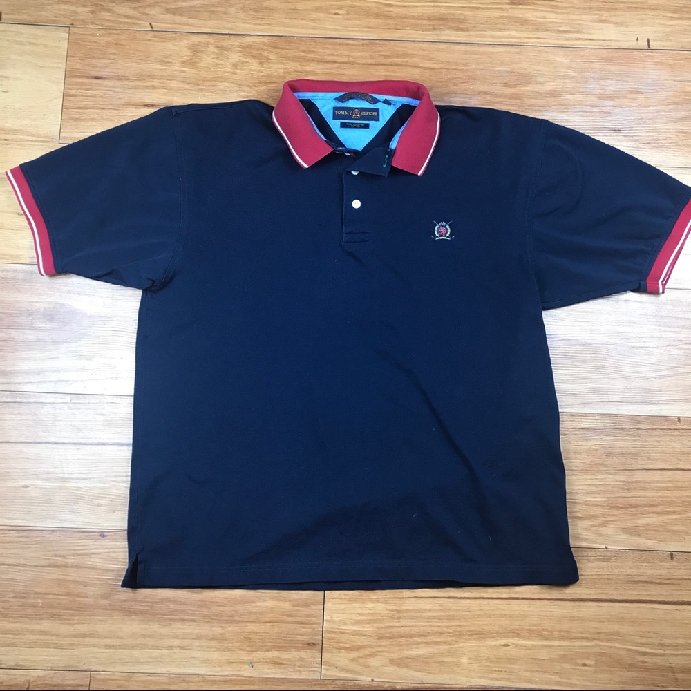 Men's Tommy Hilfiger Blue Golf Collared Shirt Sz L